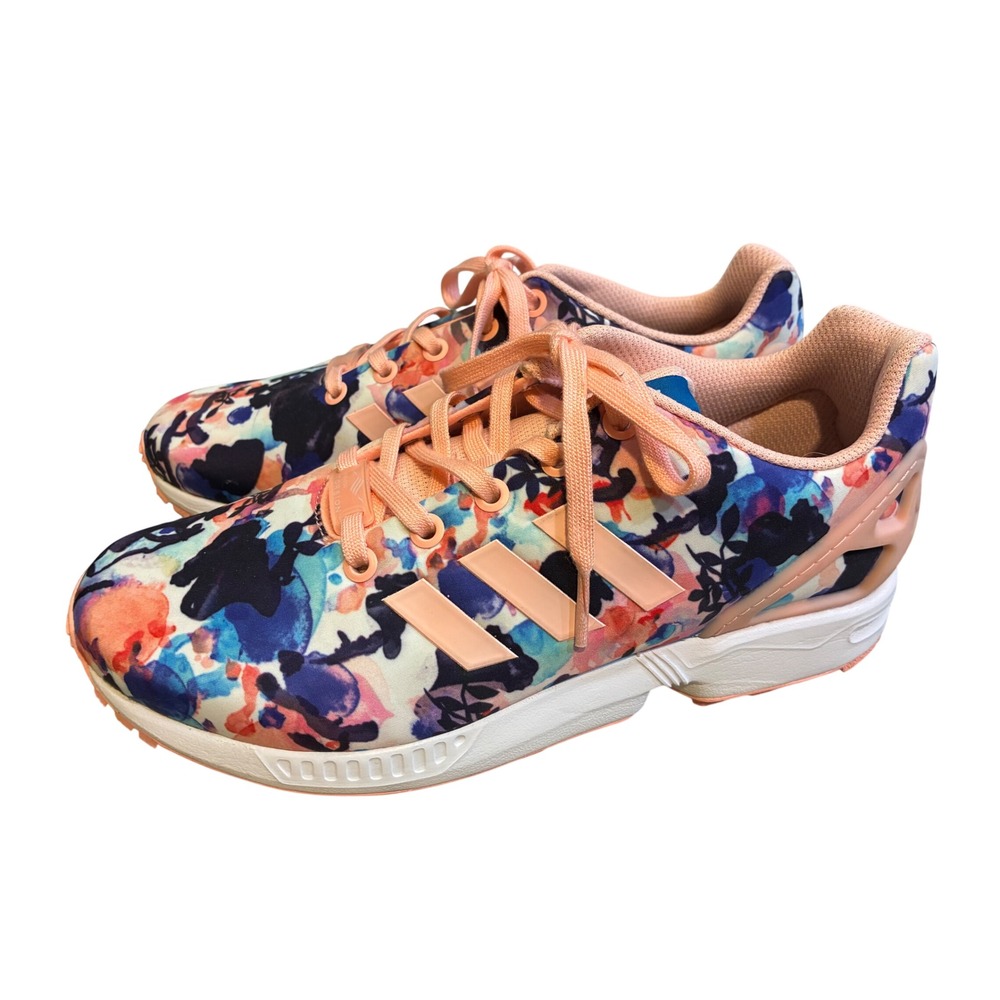 Adidas ZX Flux Shoes Womens 6.5 Multi Color New Floral Print BB2879 Sneakers